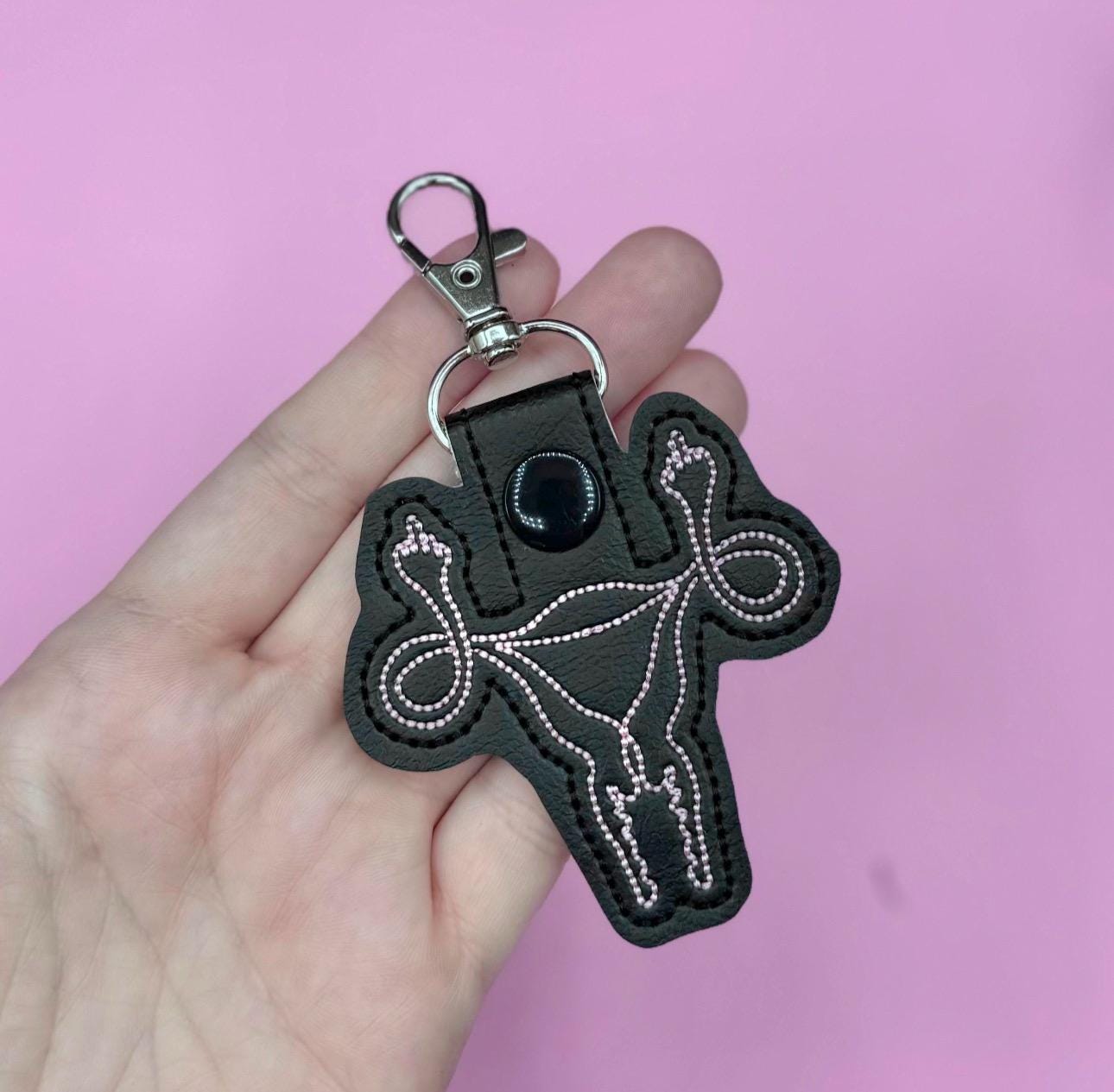 Middle Finger Uterus Keychain