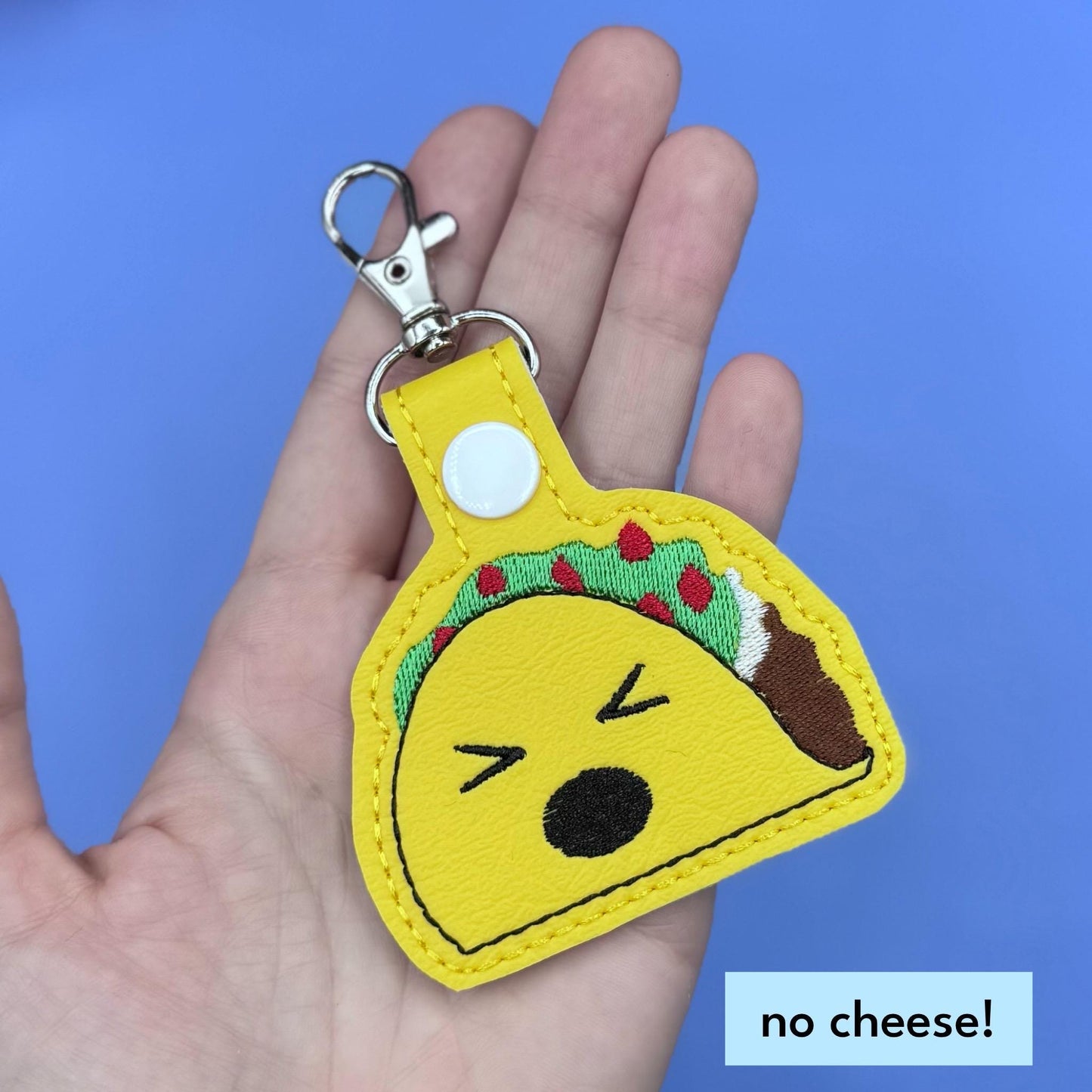 Crying TACO Keychain lanyard key ring snap tab