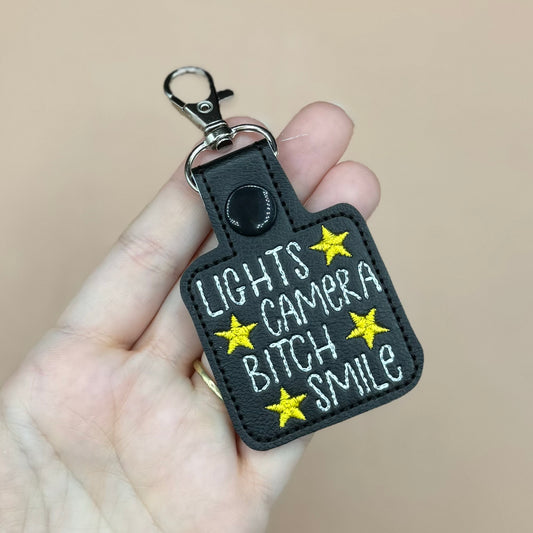 Camera and Smile Keychain