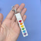Rainbow Hearts Skinny Snap Tab Keychain Pride 2022