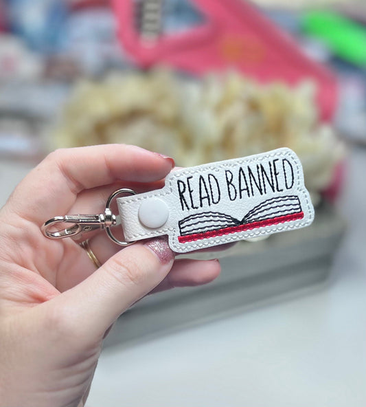 Read Banned Books Keychain Snap Tab