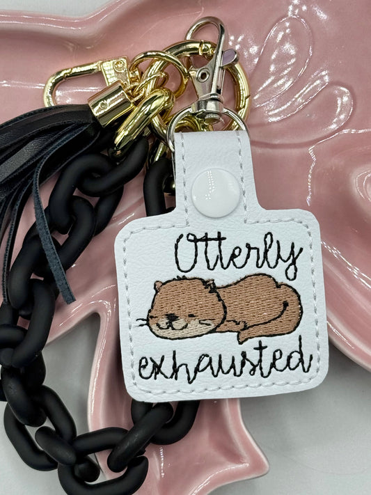 Otterly Exhausted Otter Keychain