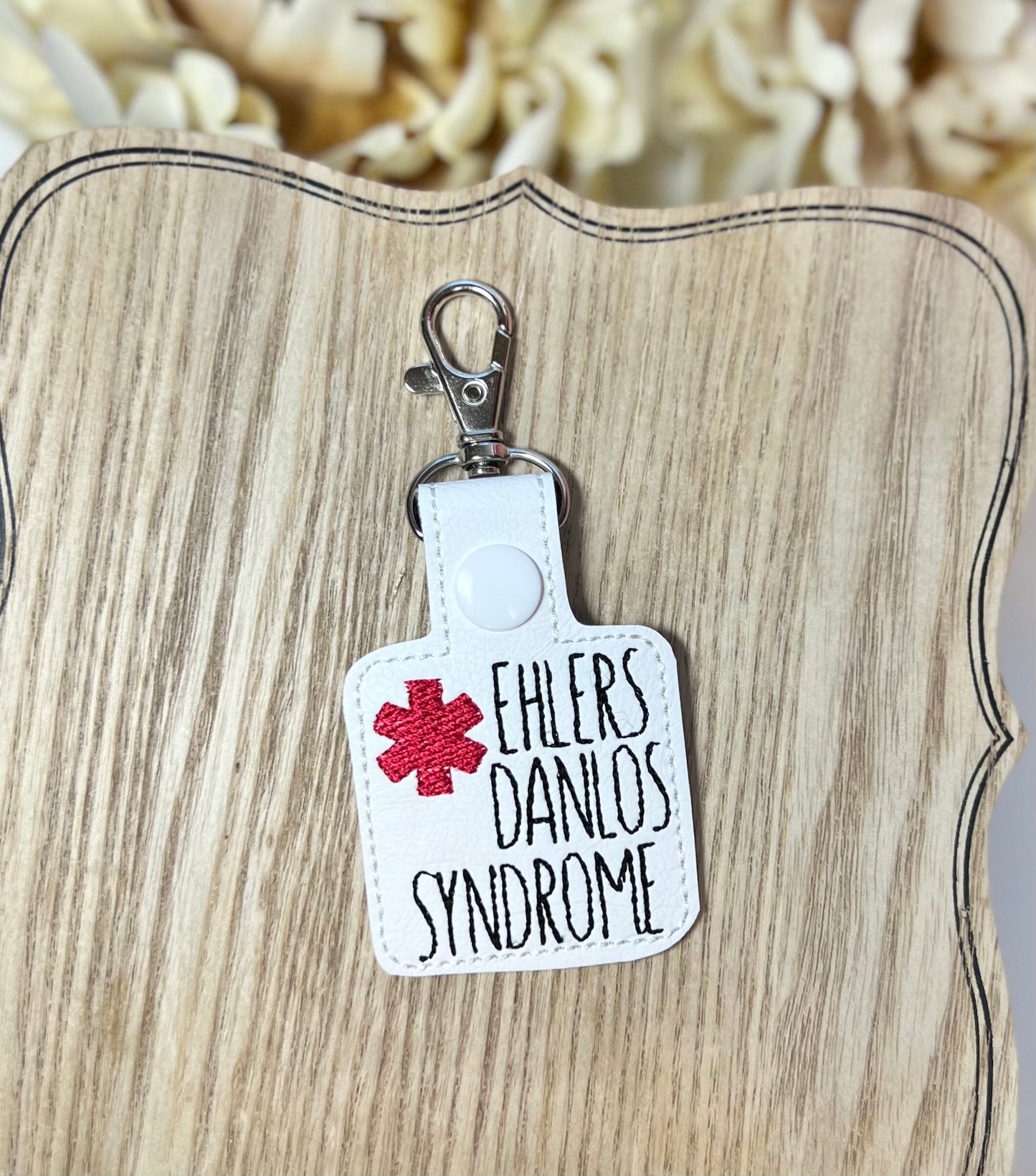 Ehlers Danlos Syndrome EDS Medical Awareness Health Keychain Snap Tab