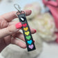 Rainbow Hearts Skinny Snap Tab Keychain Pride 2022