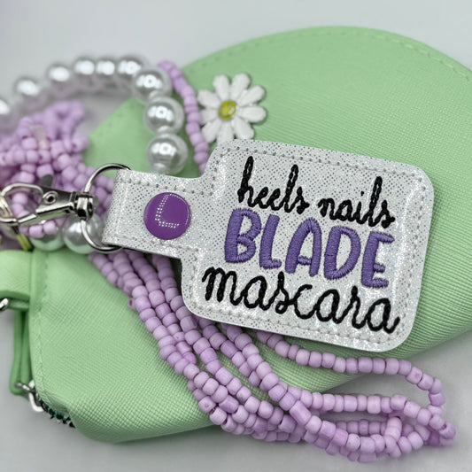 HEELS NAILS BLADE MASCARA keychain
