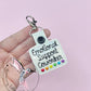 Emotional Support Co-Worker Rainbow Hearts Snap Tab Design