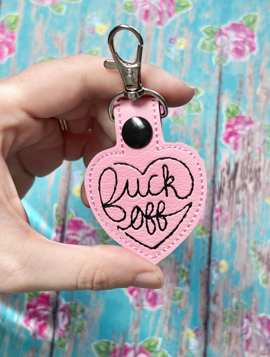 Fuck Off Keychain Heart