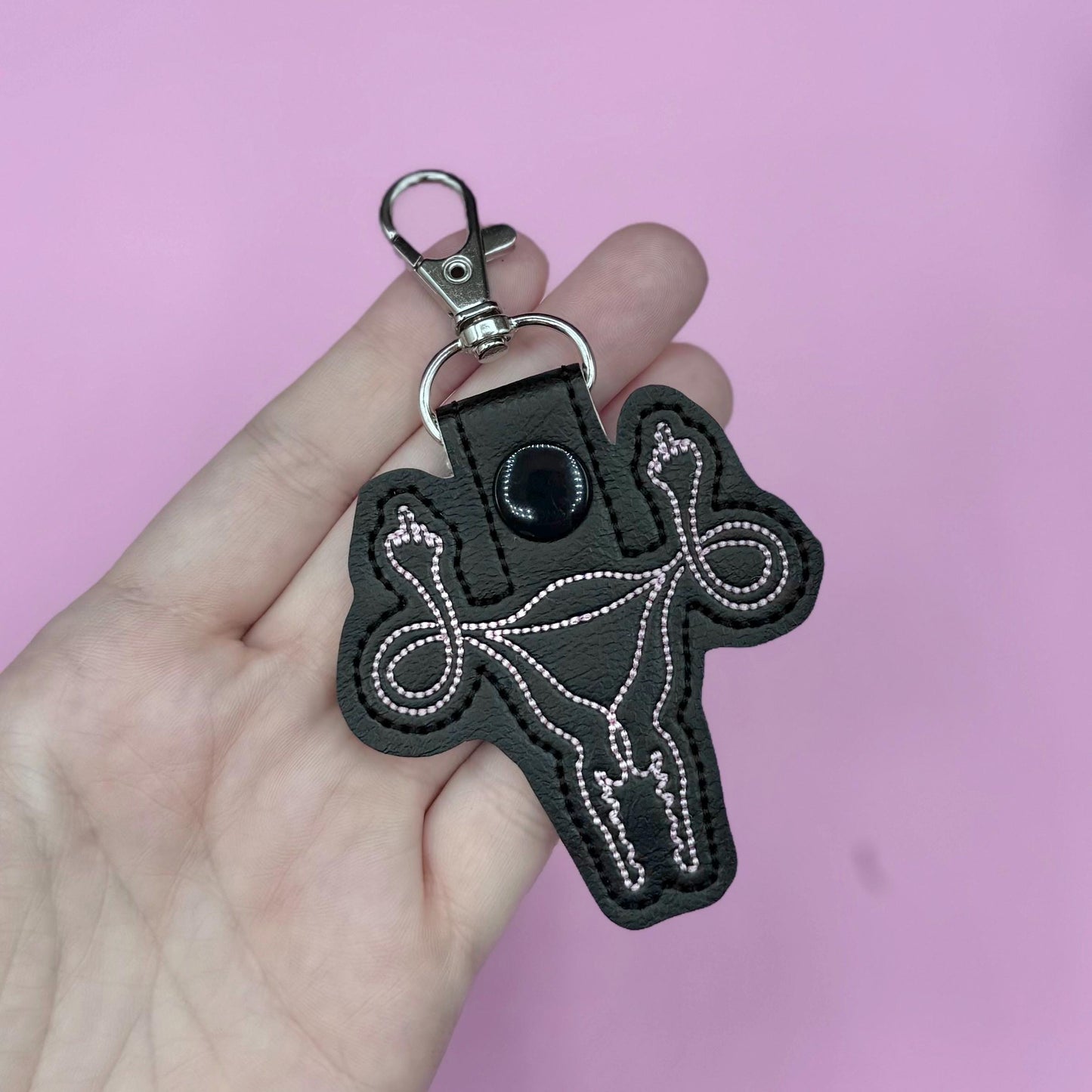 Middle Finger Uterus Keychain