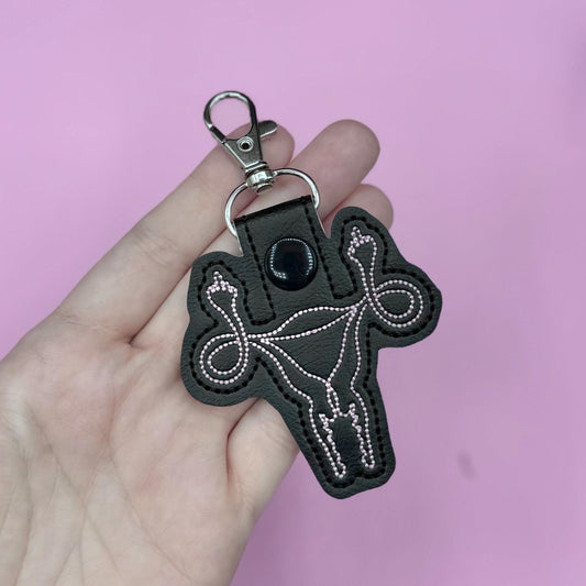 Middle Finger Uterus Keychain